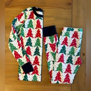 Crewcuts Holiday Tree Pajama Set - Red & Green